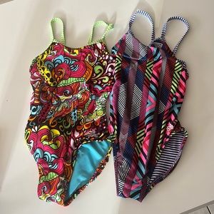 Two girl uglies one piece swimsuit kids size 10
